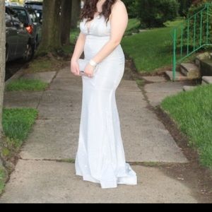 Silver sparkly prom dress